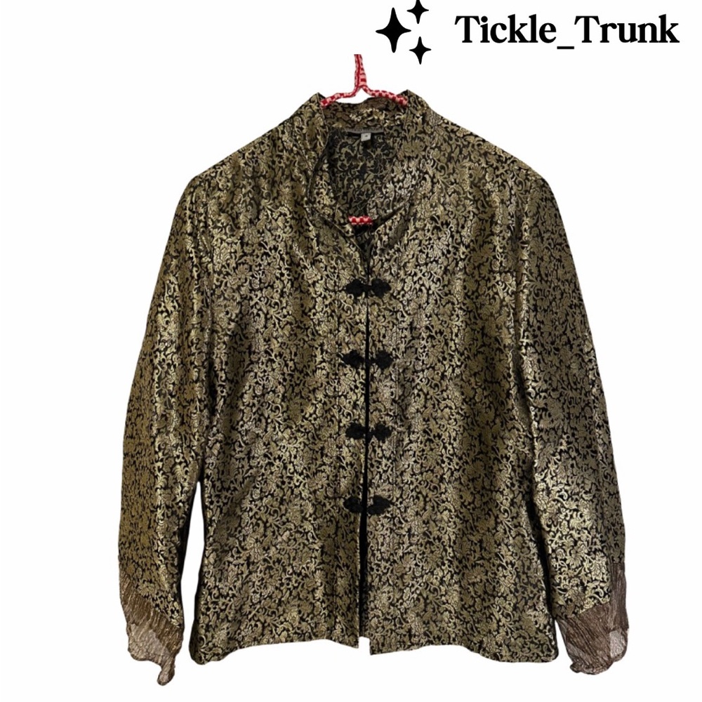 Silk Gold and Black Women's Blazer